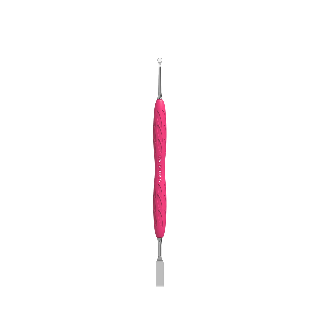 Manicure Pusher With Silicone Handle "Gummy" UNIQ 11 TYPE 1 (Flat Straight Pusher + Ring) PQ-11/1- STALEKS