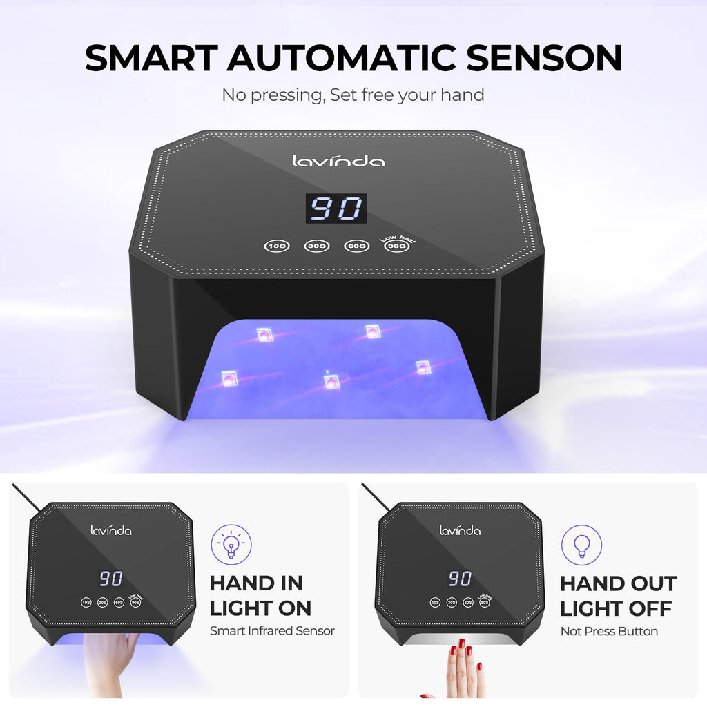 Lumina™ Nail Lamp - Black - Plug-in UV/LED