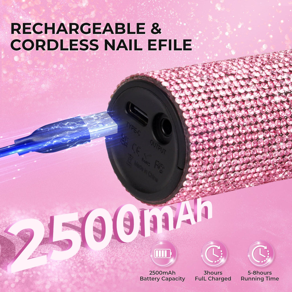 Wand™ Lite Nail Drill - Pink Diamond - 35,000 RPM Rechargeable
