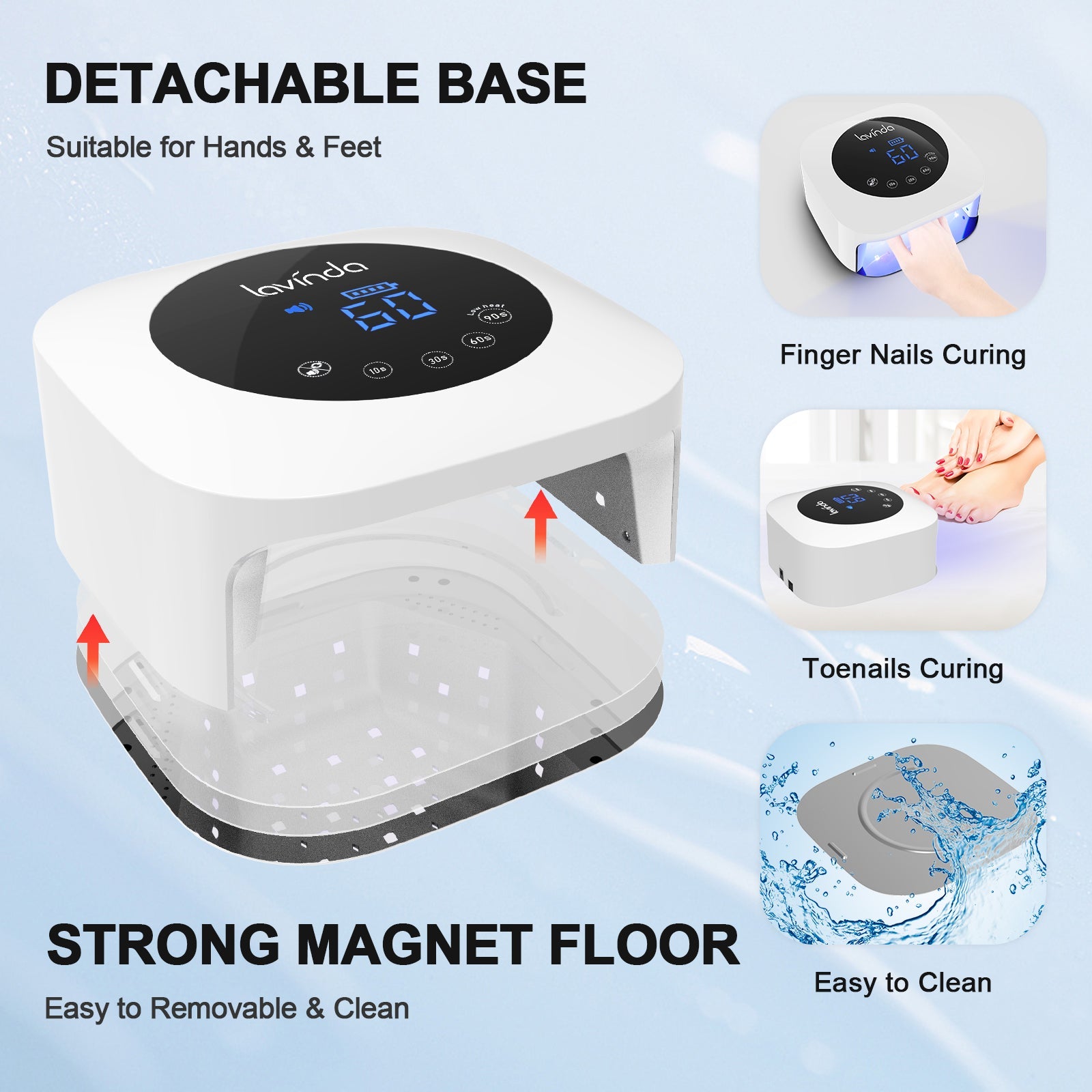 Crown™ Nail Lamp - White - 54W Rechargeable UV/LED