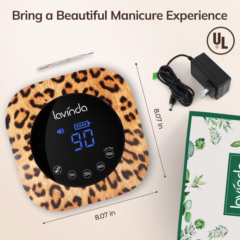 Crown™ Nail Lamp - Leopard Print - 54W Rechargeable UV/LED
