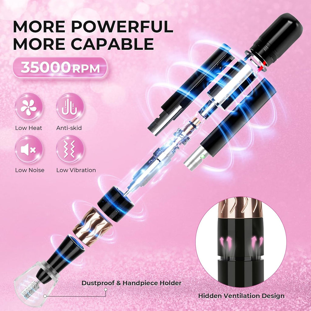 Crown™ Nail Lamp & Wand™ Lite Drill Bundle - Pink Diamond