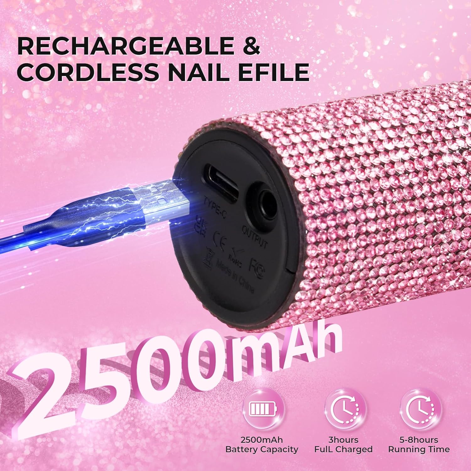 Crown™ Nail Lamp & Wand™ Lite Drill Bundle - Pink Diamond