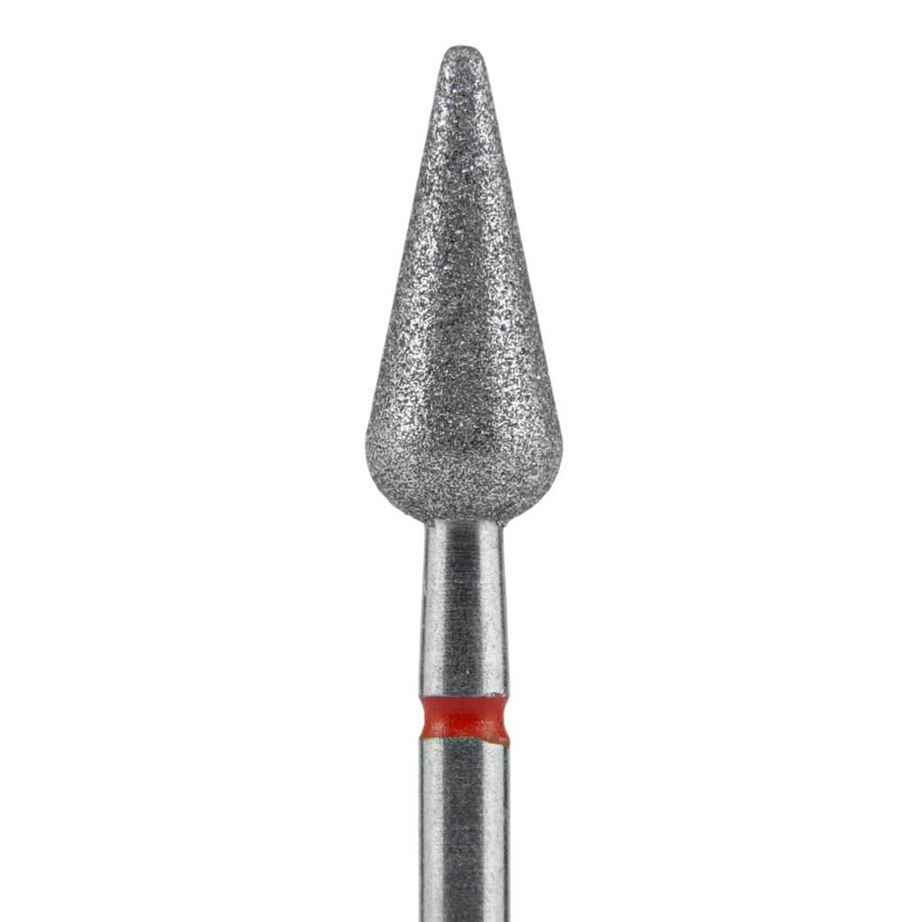 STALEKS - Diamond nail drill bit, "Pointed Pear", red, EXPERT 5/12 mm (FA100R050/12)