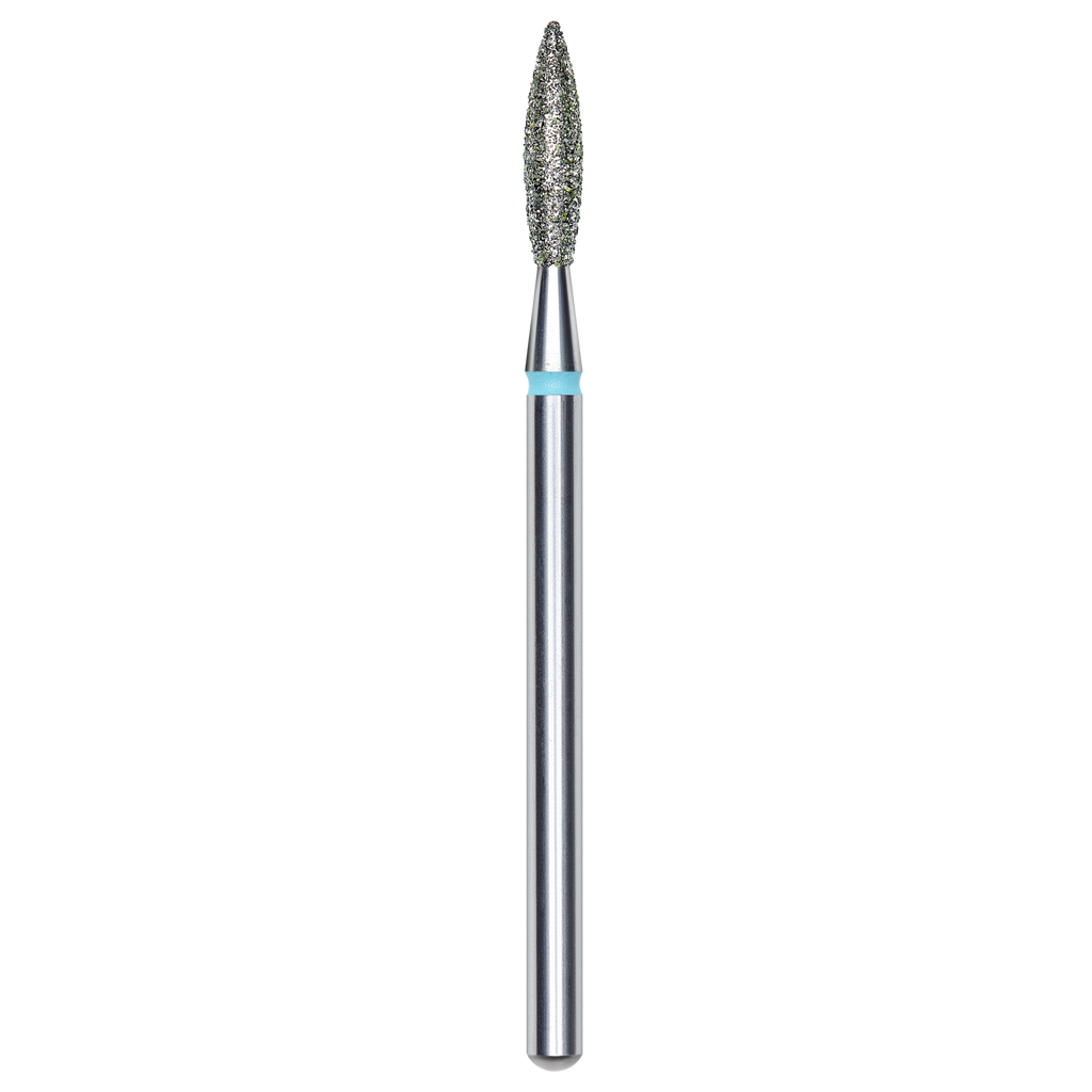 DIAMOND NAIL DRILL BIT, "FLAME", BLUE, HEAD DIAMETER 2.3/10MM (FA10B023/10) - STALEKS™
