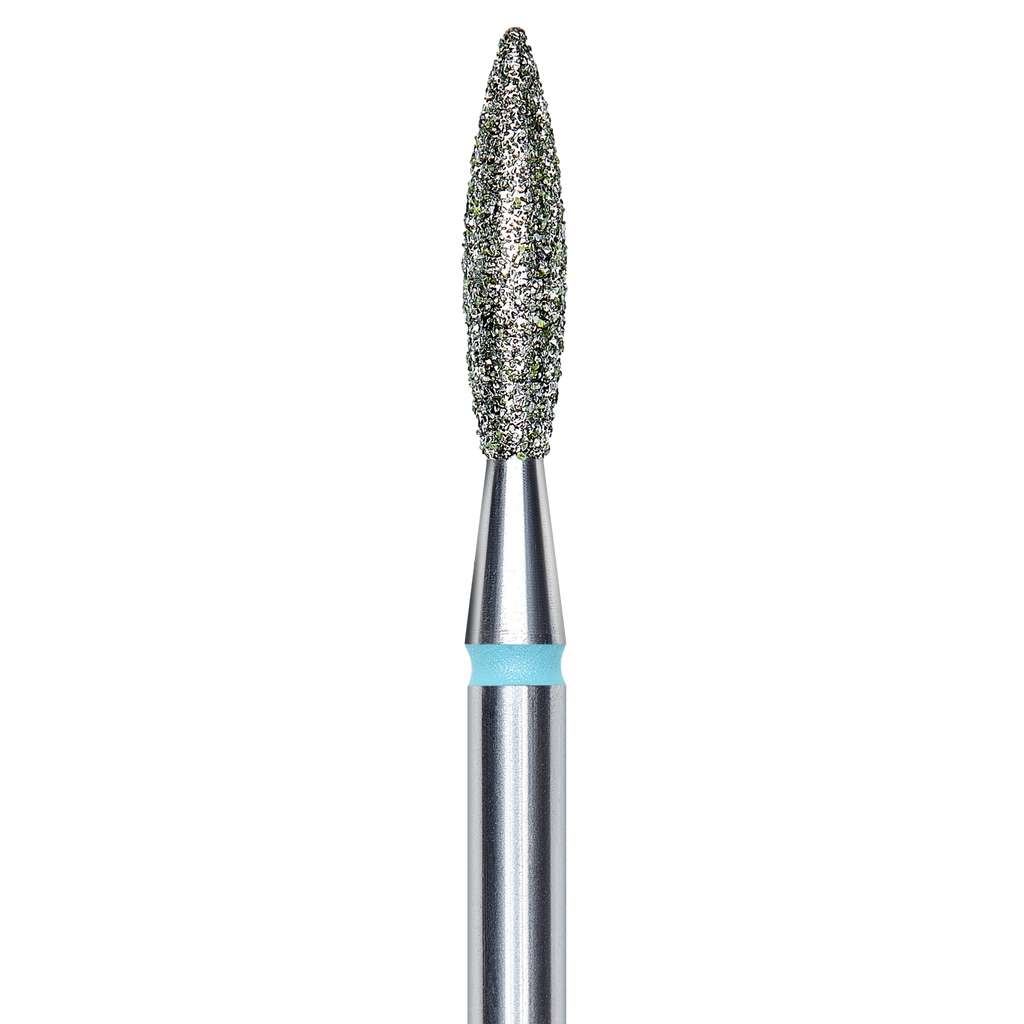 DIAMOND NAIL DRILL BIT, "FLAME", BLUE, HEAD DIAMETER 2.3/10MM (FA10B023/10) - STALEKS™