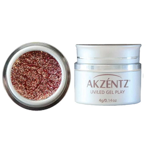 Akzentz Gel Play - Glitz Rose Gold Leaf