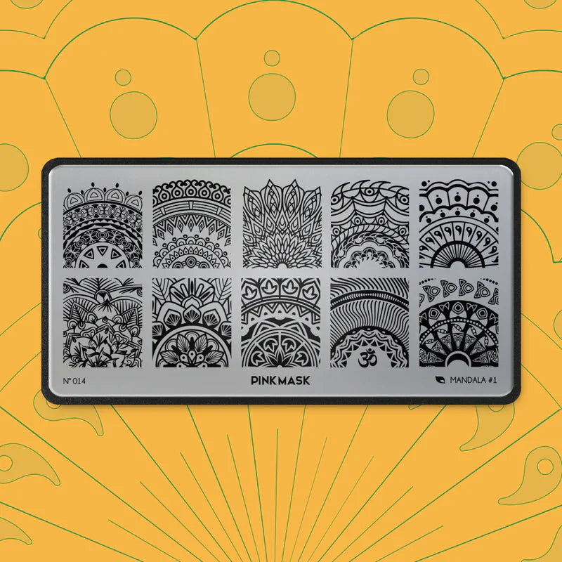 Pink Mask - Stamping Plate Mandala #14