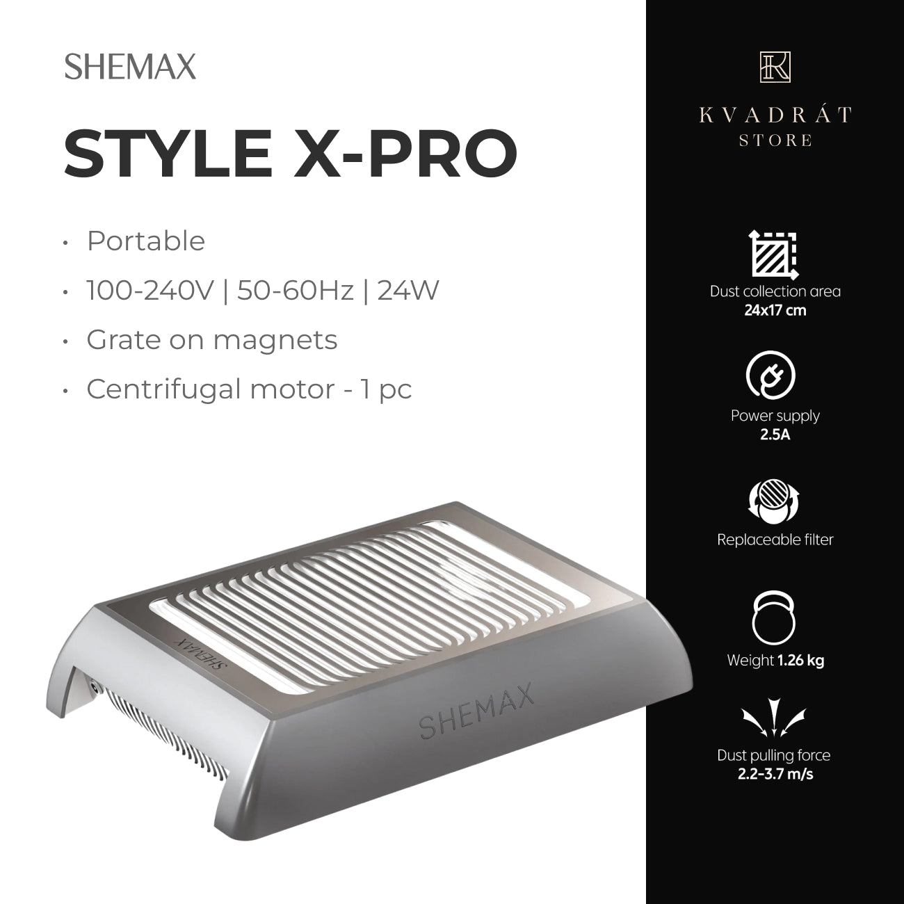 SHEMAX Style X-Pro Grey Nail Dust Collector